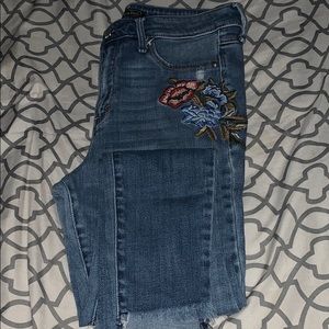 Abercrombie & Fitch Embroidered Ankle Skinny Jeans